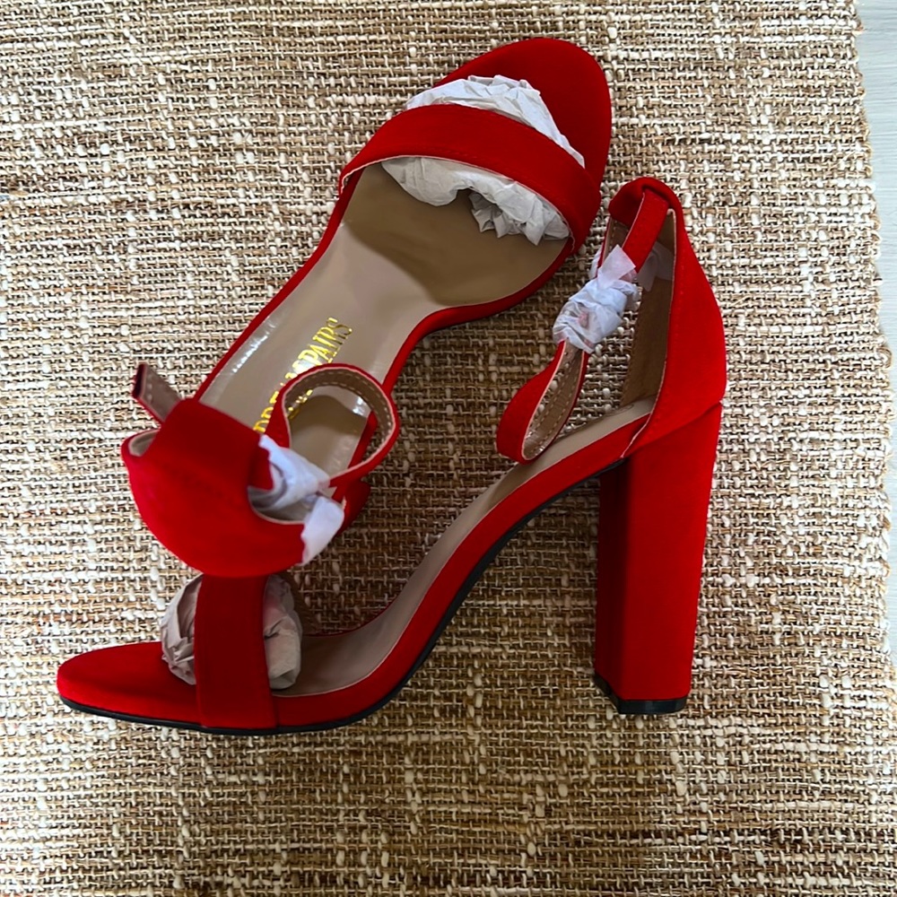 Womens Strap High Chunky Heels